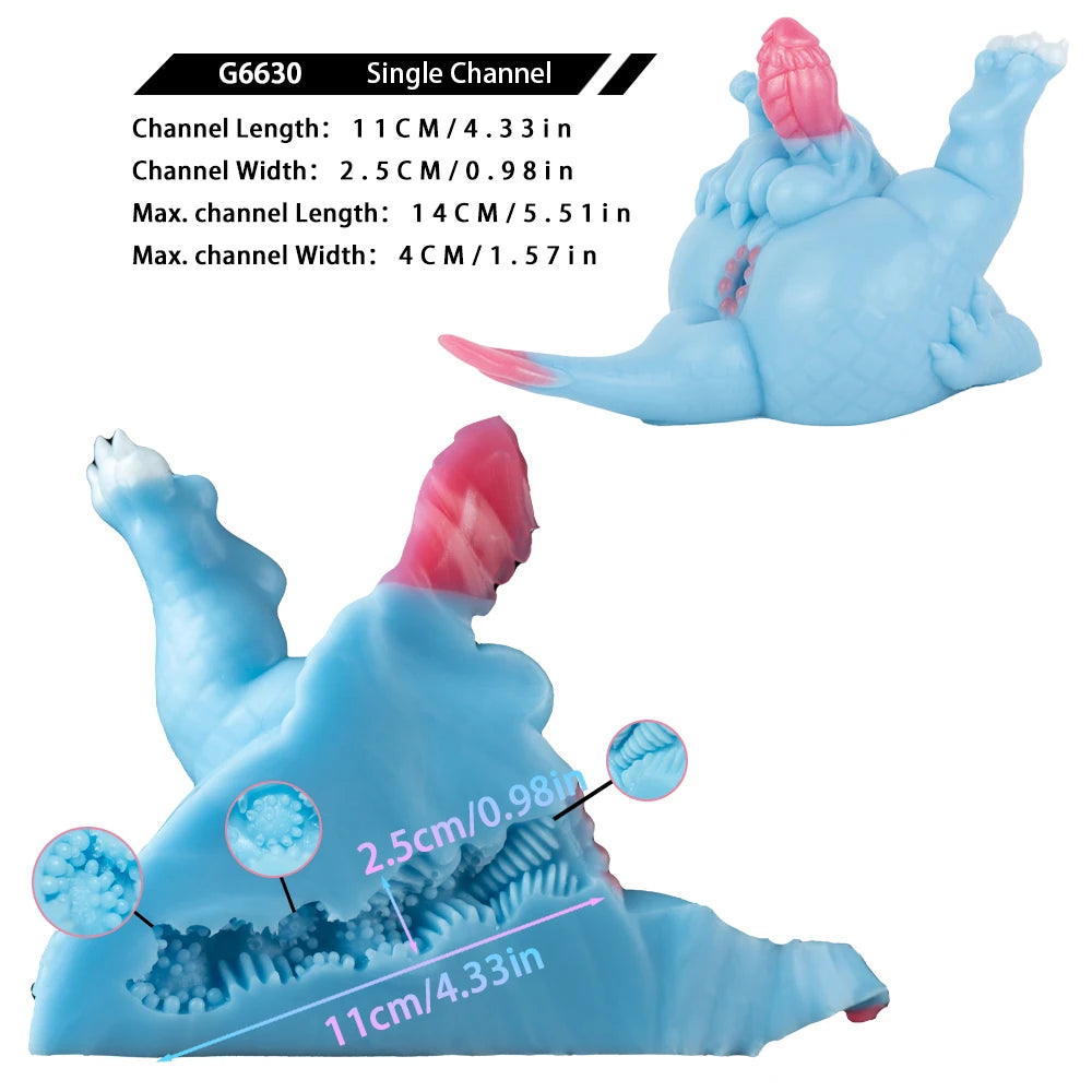 Dragon Valley Fantasy Stroker Azure Dragon Pussy Dual-channel Silicone Masturbation Cup Male Masturbator Adult Sex Toy Wholesale