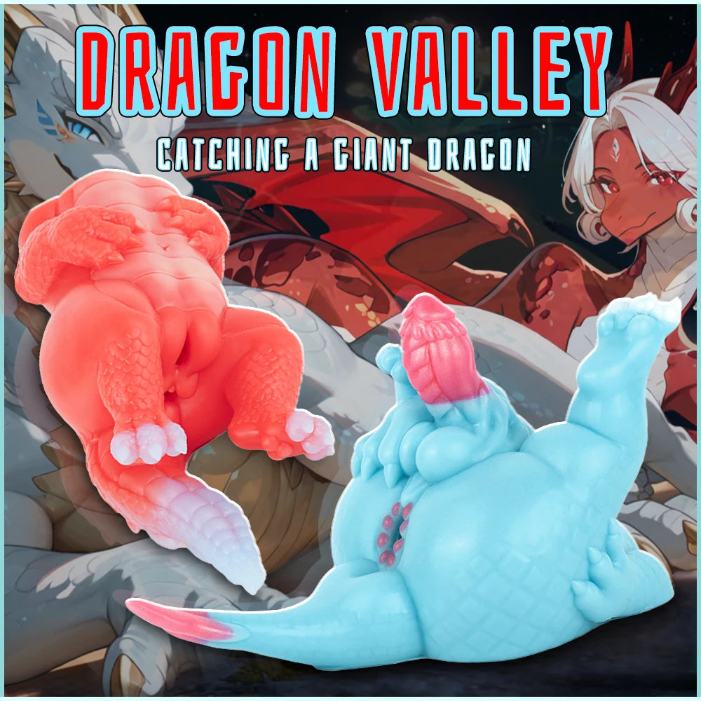 Dragon Valley Fantasy Stroker Azure Dragon Pussy Dual-channel Silicone Masturbation Cup Male Masturbator Adult Sex Toy Wholesale